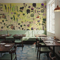 Floral Dream, Butter Yellow Mural Wallpaper - room preview 04