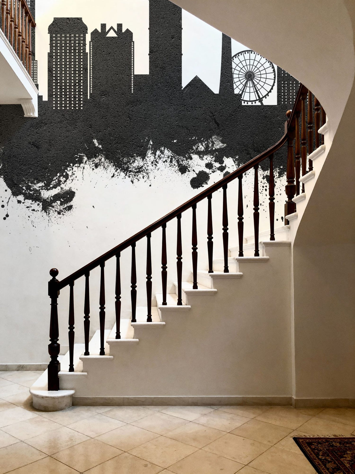 Niagara Falls Skyline Black & White Mural Wallpaper - room preview 04