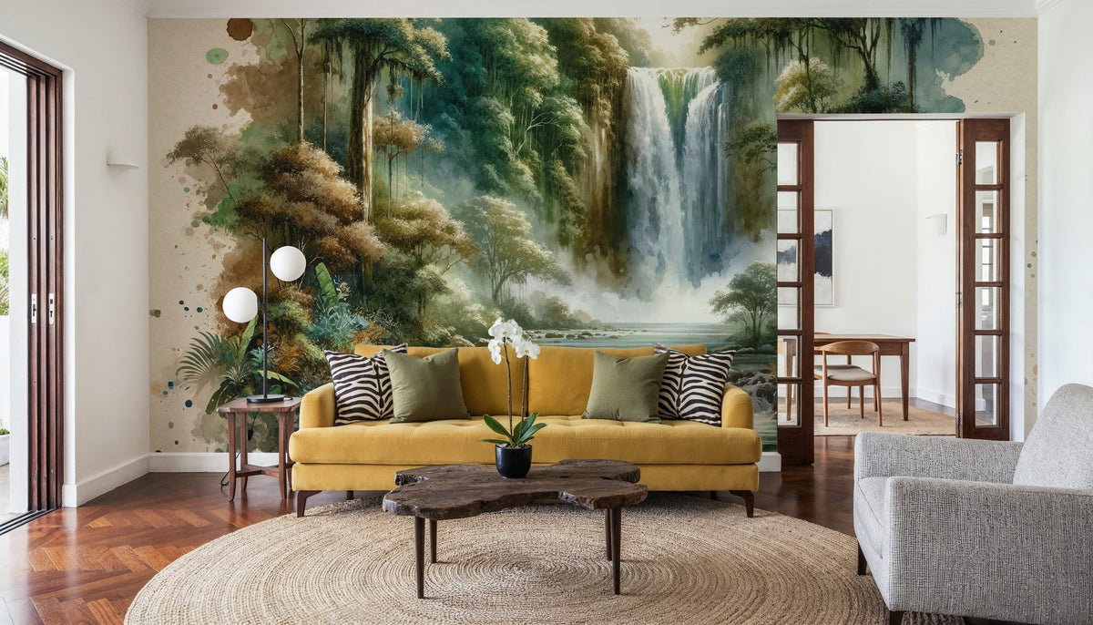 Tropical Waterfall Mural Wallpaper - room preview 04
