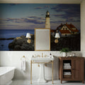 Cliffside Lighthouse Retreat Mural Wallpaper - room preview 04