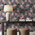 Purple Flowers and Berries Mural Wallpaper - room preview 04