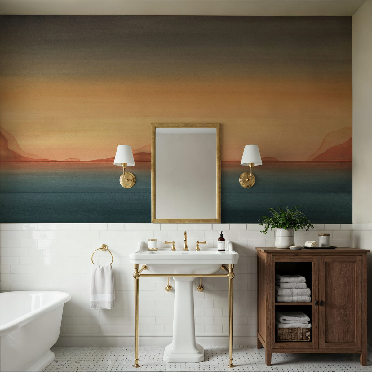Gentle Horizon Mural Wallpaper - room preview 04