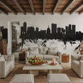 Winnipeg Canada Skyline Black & White Mural Wallpaper - room preview 04