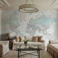 World Map Cities - Rebe Mural Wallpaper - room preview 04