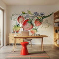 Summer Strawberries Mural Wallpaper - room preview 04