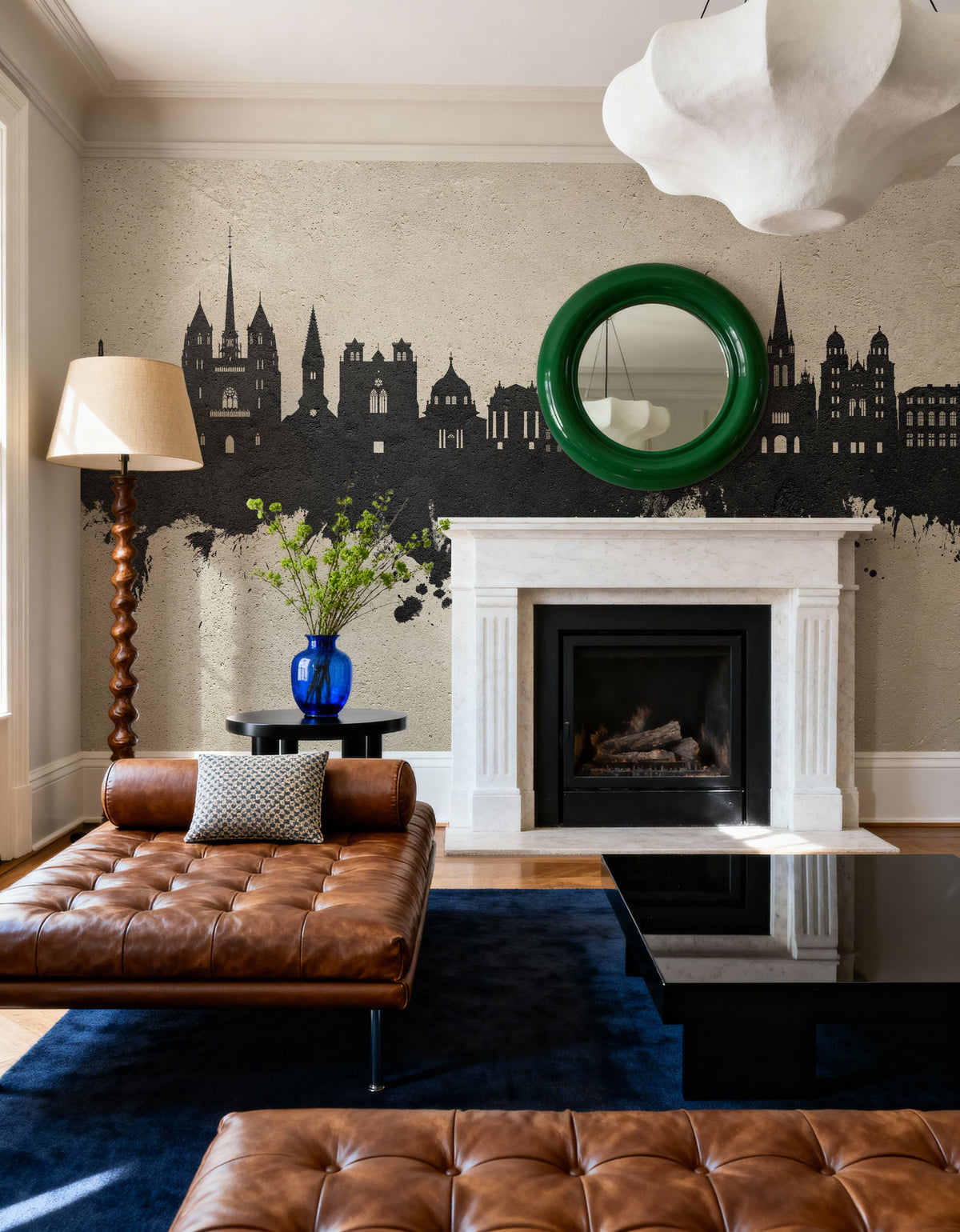 Dijon France Skyline Concrete Mural Wallpaper - room preview 04