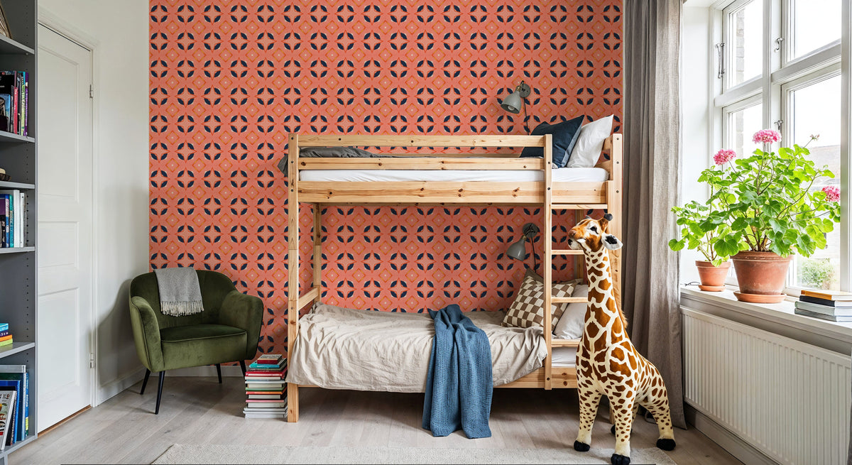 Kaleidoscope Coral Mural Wallpaper - room preview 04
