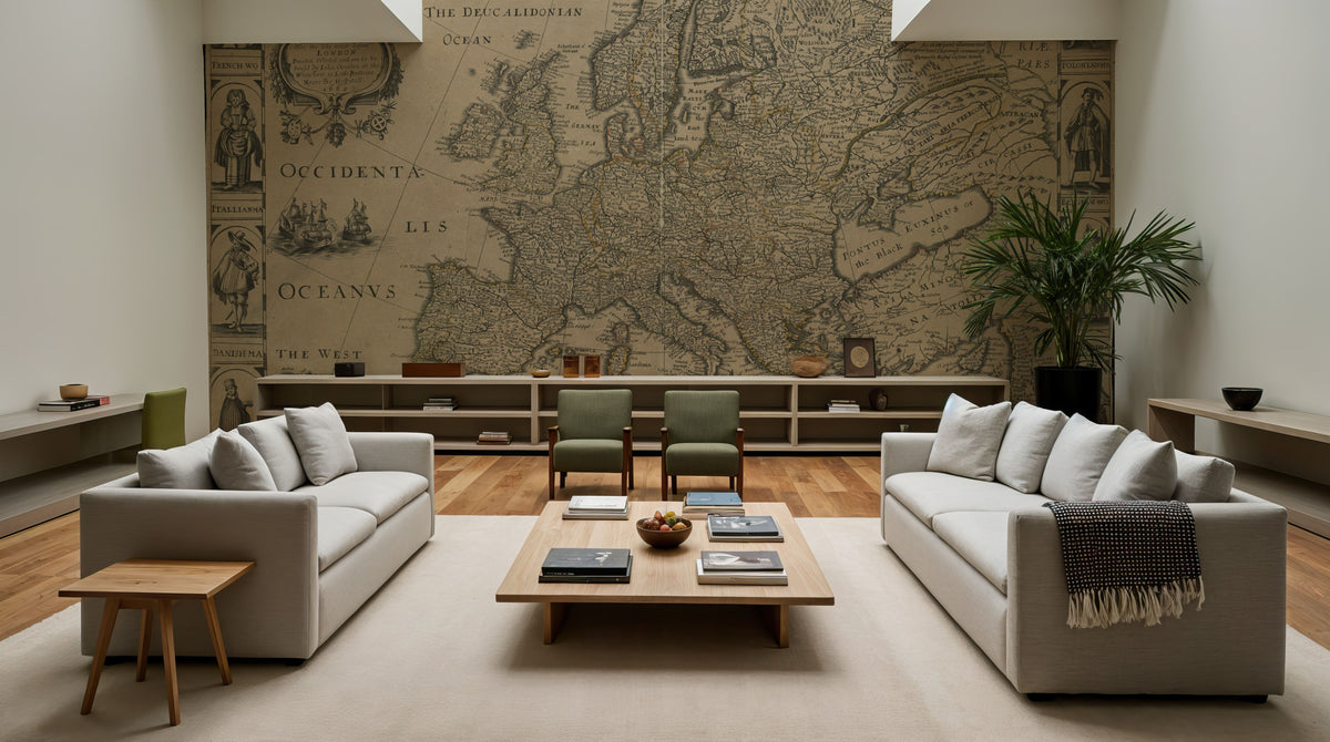 Map of Europe 1668 Mural Wallpaper - room preview 04