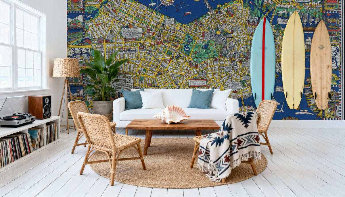 Dwellpaper Decorative Boston Map Mural Wallpaper image 4