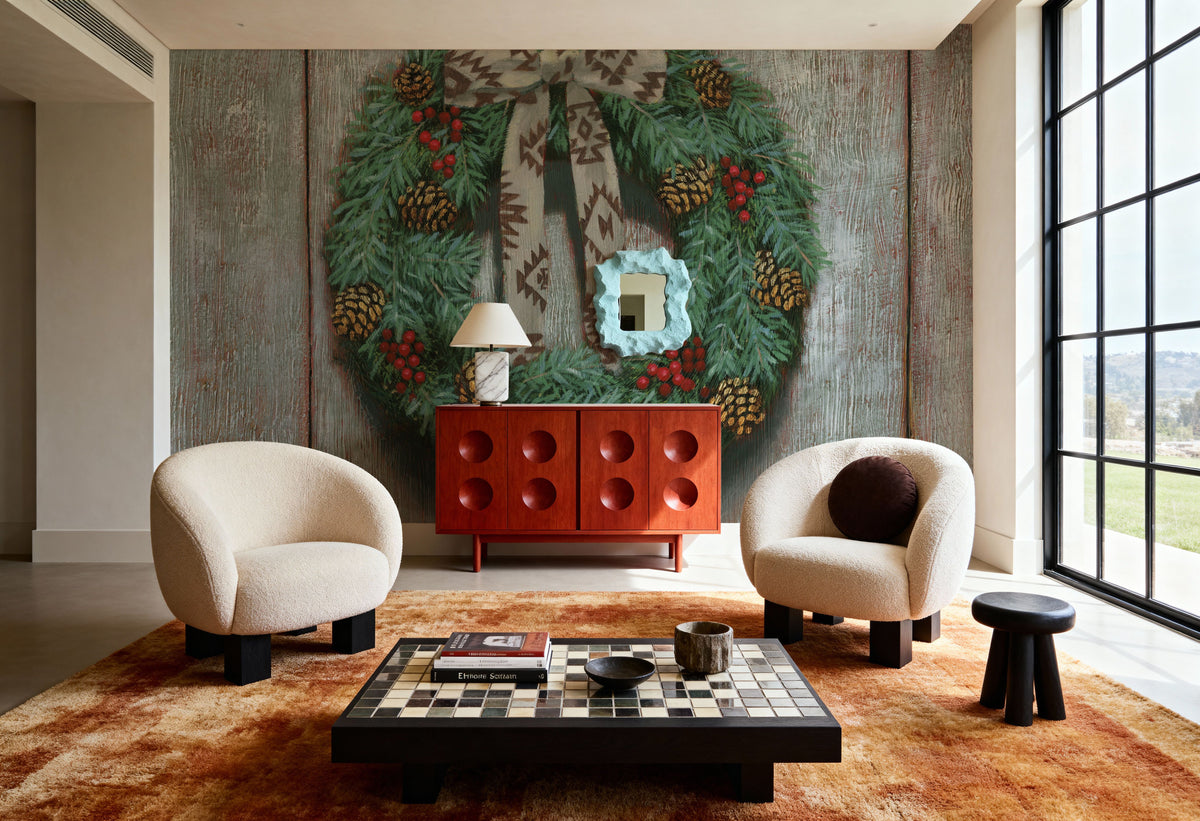 Western Christmas Mural Wallpaper - room preview 04