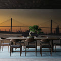 Golden Bridge Silhouette, Mural Wallpaper - room preview 04