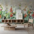 Row of Bright Flowers Mural Wallpaper - room preview 04