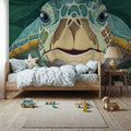 Hello Turtle, Emerald Mural Wallpaper - room preview 04