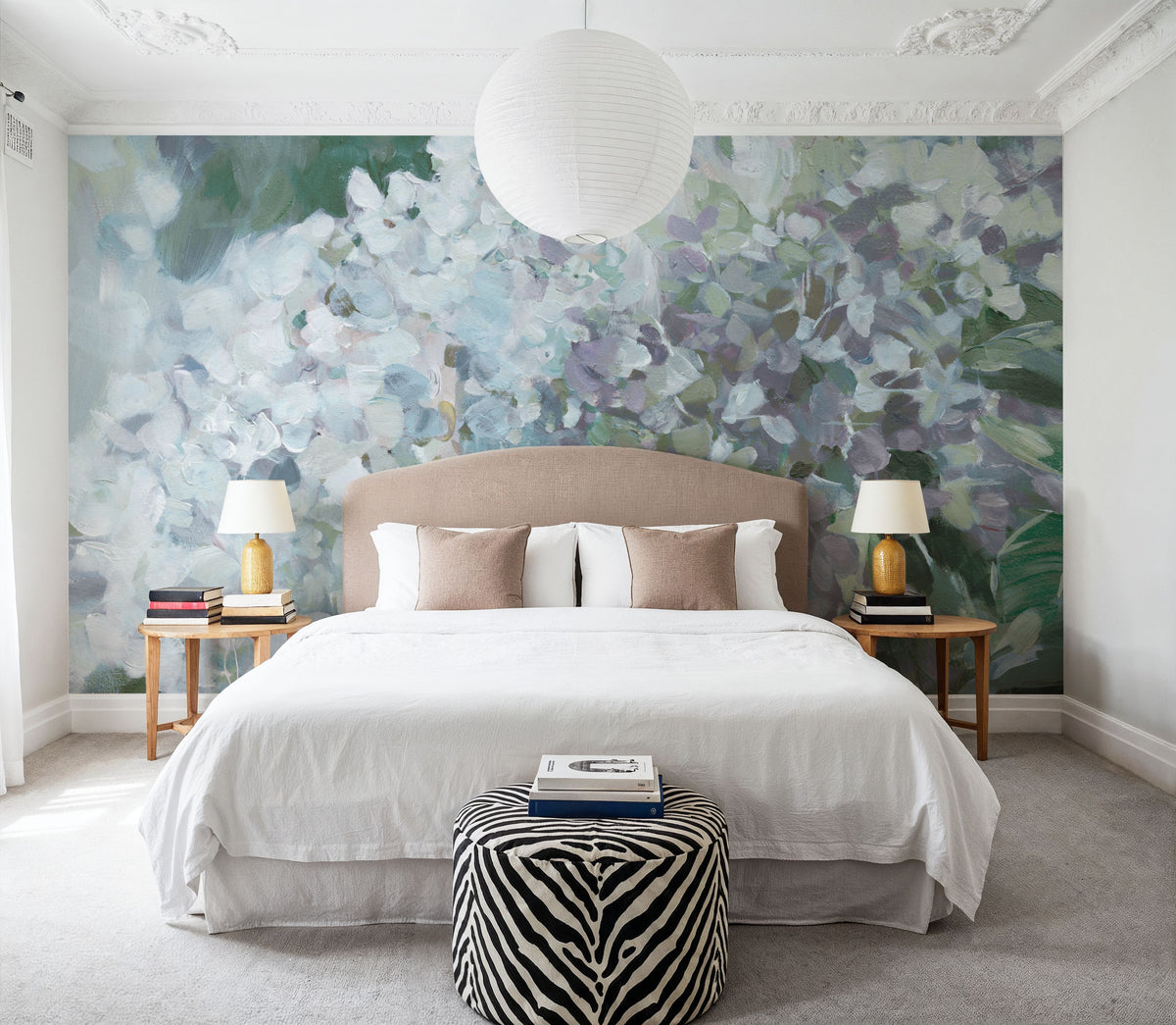 Subtle Shifts Hydrangea Mural Wallpaper - room preview 04