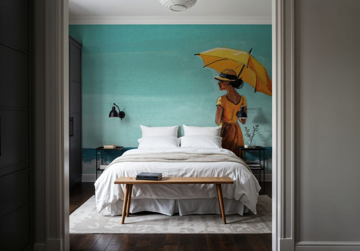 Umbrella At the Beach Mural Wallpaper - room preview 04