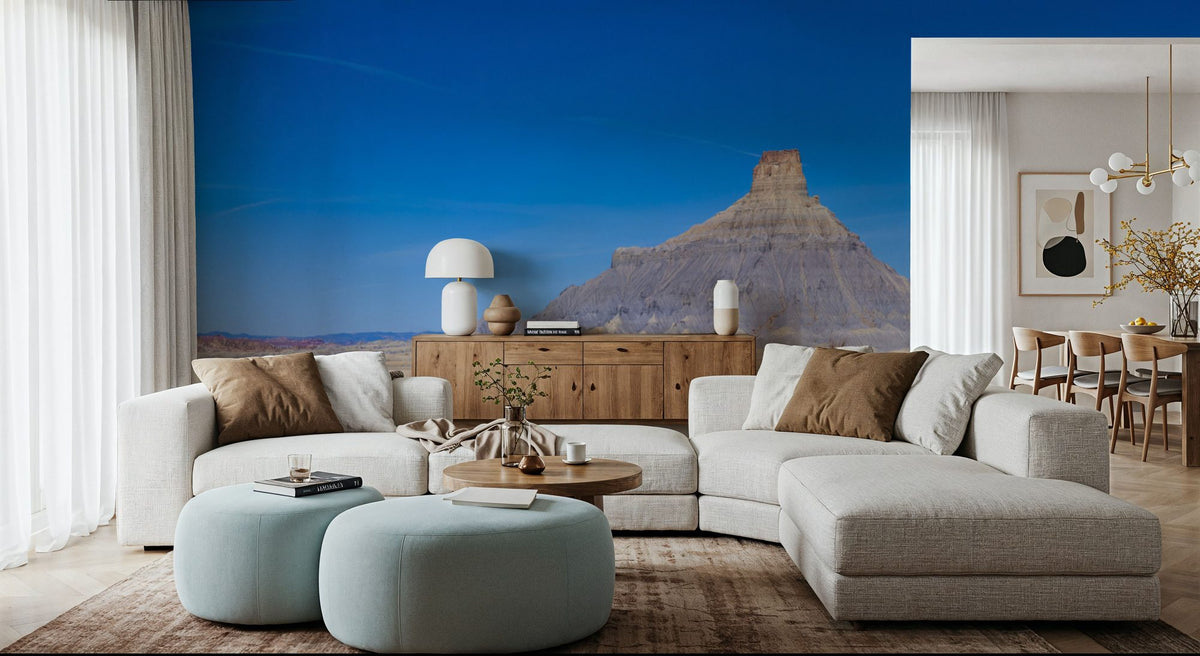 Desert Monuments Blue Gradient Mural Wallpaper - room preview 04