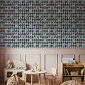 Harlequin Kittens, Baby Blue Mural Wallpaper - room preview 04