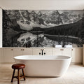 Moraine Lake BW Mural Wallpaper - room preview 04