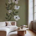 Pretty Little Flower III Avocado Mural Wallpaper - room preview 04