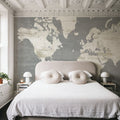 Slate World Map Mural Wallpaper - room preview 04