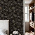 Sky Flowers Black Mural Wallpaper - room preview 04