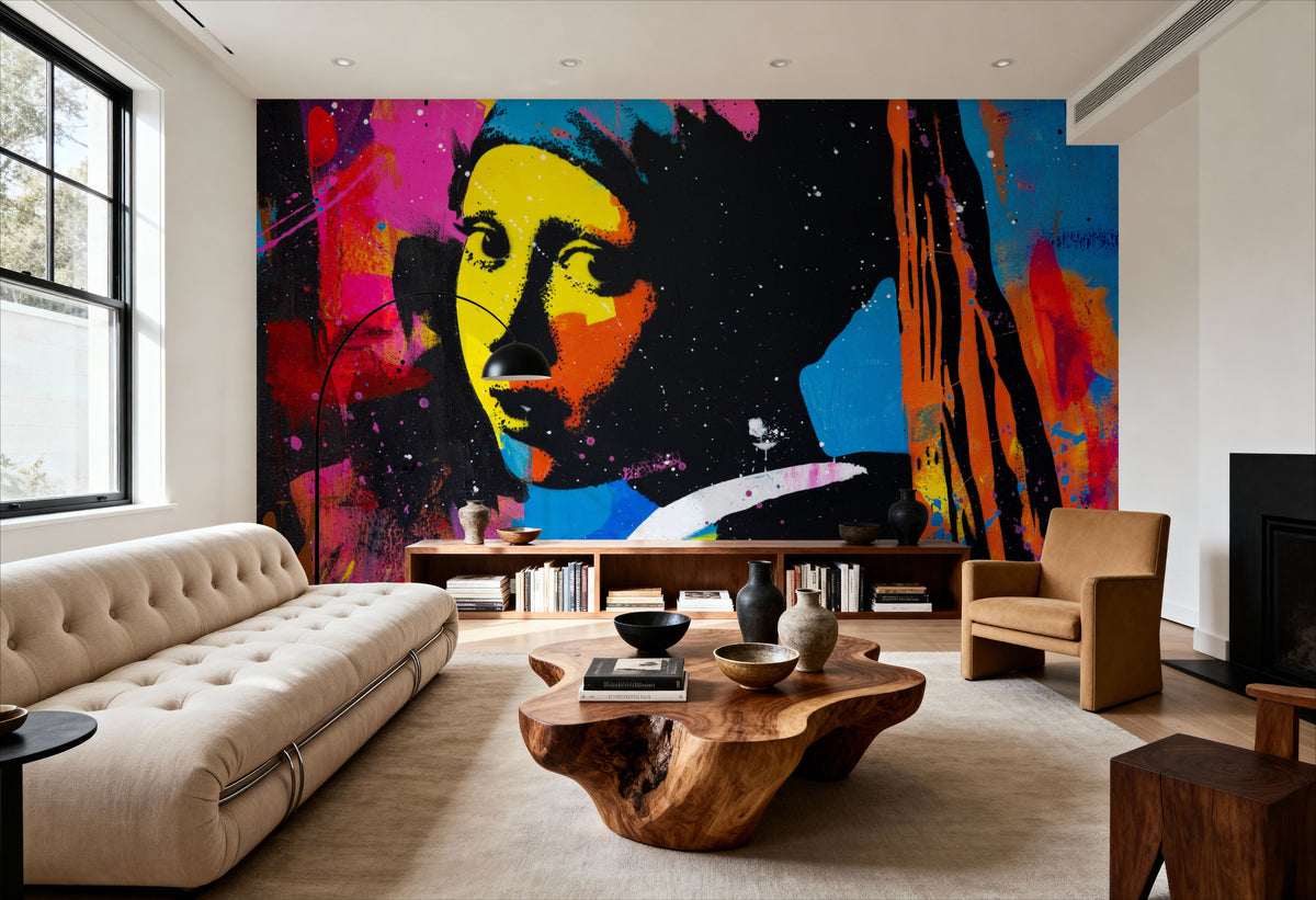 Girl with an Abstract Pearl Mural Wallpaper - room preview 04