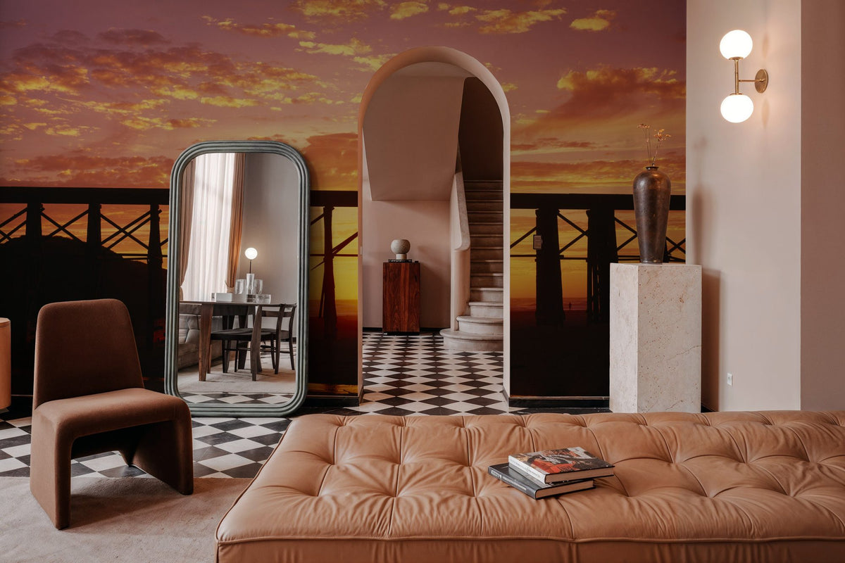 Sunset Pier Silhouette Mural Wallpaper - room preview 04