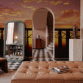 Sunset Pier Silhouette Mural Wallpaper - room preview 04