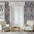 Floral Art Deco Aura, Petal Pink Mural Wallpaper - room preview 04