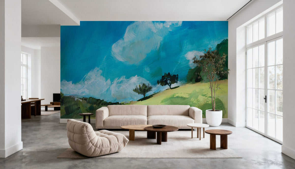 August Clouds Study Mural Wallpaper - room preview 04