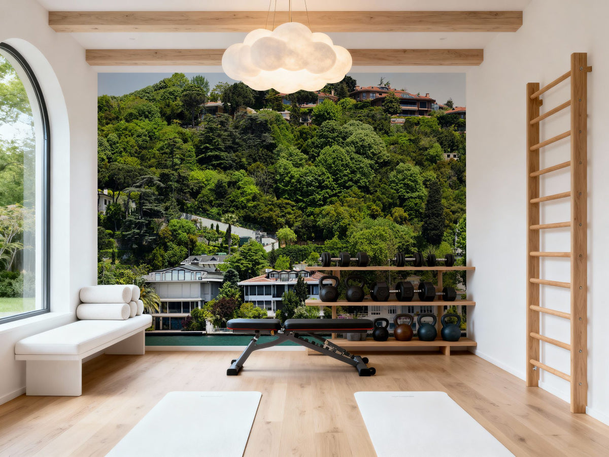 Lakeside Village Retreat Mural Wallpaper - room preview 04