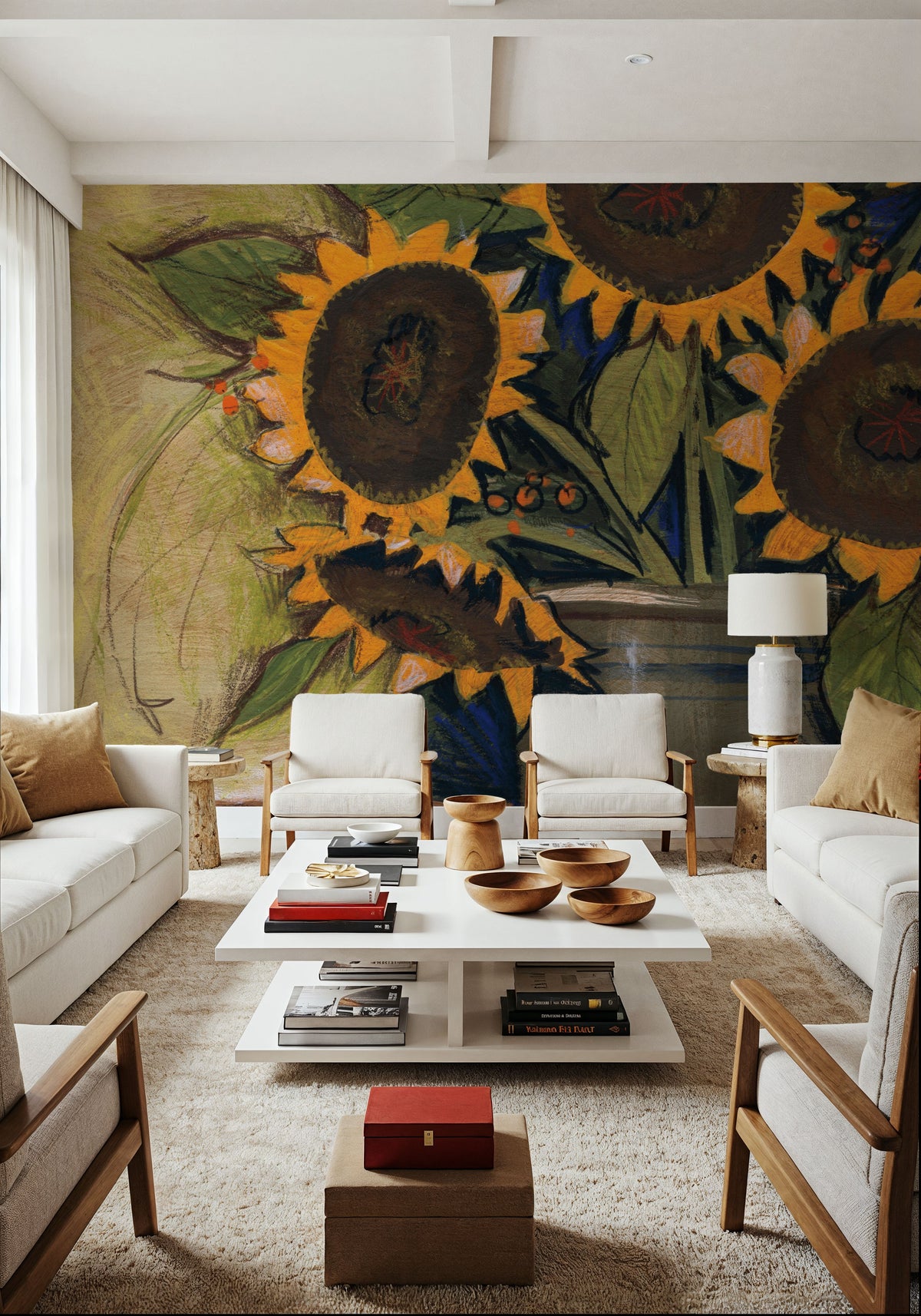Sunflower Crock Mural Wallpaper - room preview 04