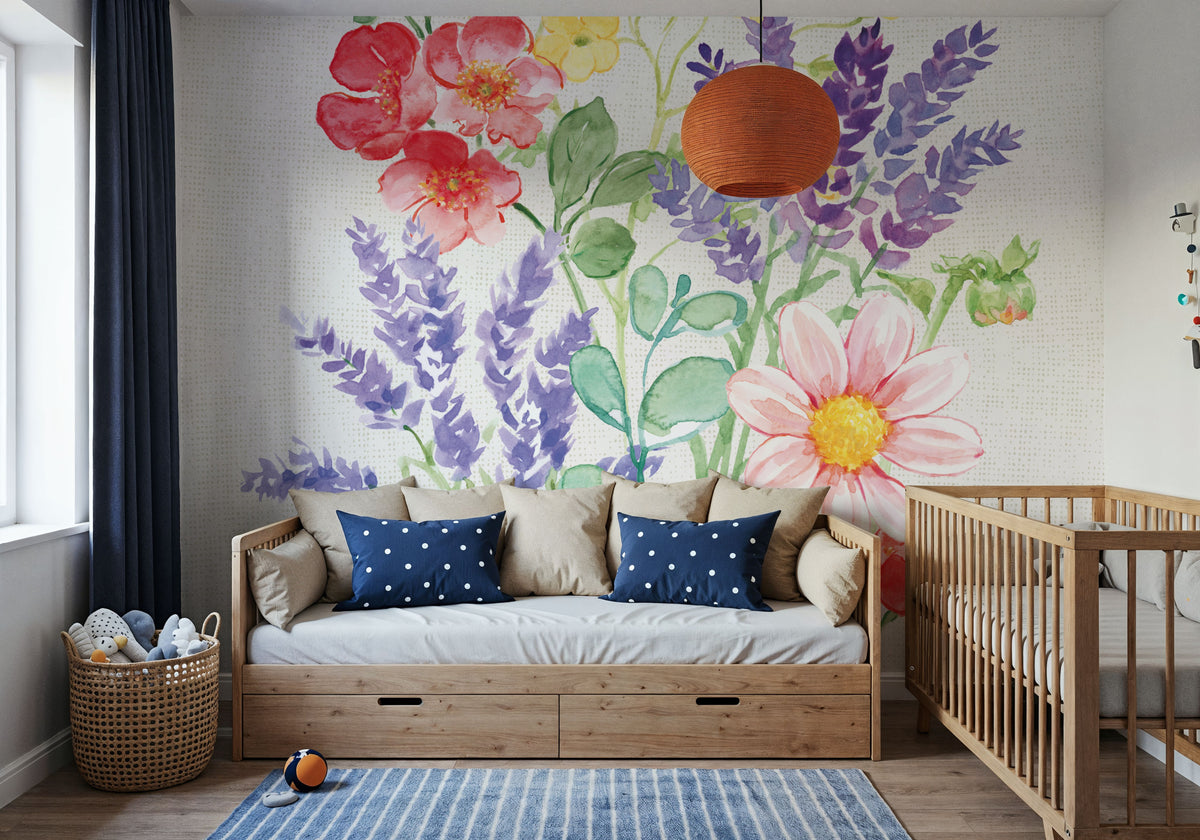 Fresh Floral II Mural Wallpaper - room preview 04
