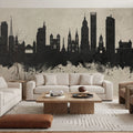 São Paulo Brazil Skyline Concrete Mural Wallpaper - room preview 04