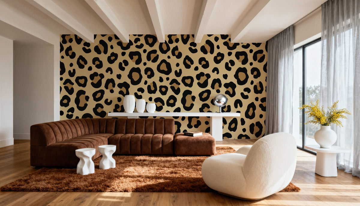Leopard Skin Grrrrrr Mural Wallpaper - room preview 06