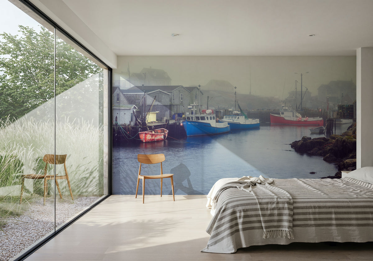 Foggy Fishing Mural Wallpaper - room preview 04