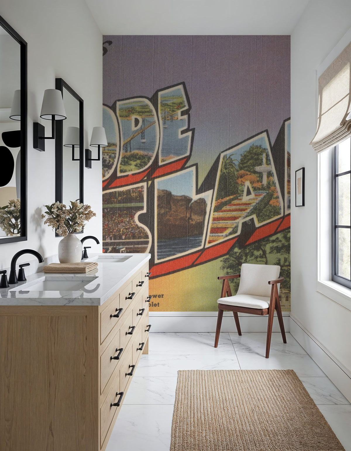 Greetings From Rhode Island Mural Wallpaper - room preview 04