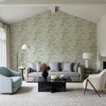Overleaf Woodland Pattern, Light Green Mural Wallpaper - room preview 04