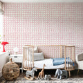 Mixed Red Circles Mural Wallpaper - room preview 04