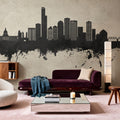 Edmonton Canada Skyline Concrete Mural Wallpaper - room preview 04