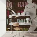 Womens Scoreboard Tennis Mural Wallpaper - room preview 04