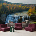 Middle Falls in Autumn Mural Wallpaper - room preview 04