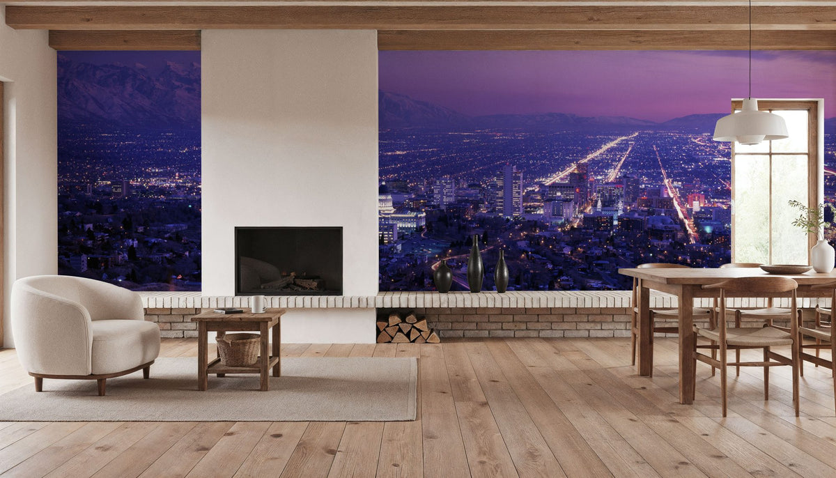 Twilight Cityscape Mural Wallpaper - room preview 04