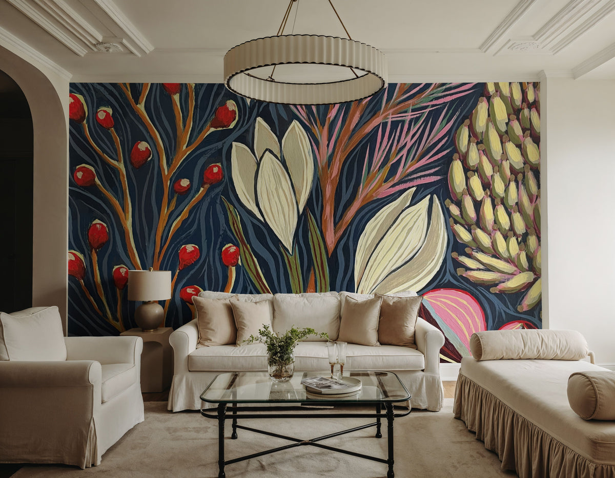 Enchanted Floral Forest Mural Wallpaper - room preview 04
