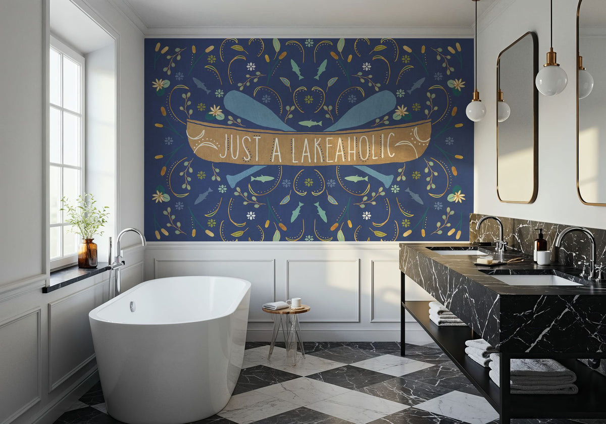 Otomi Lake I Dark Mural Wallpaper - room preview 04