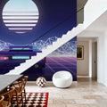 Retrowave Car Mural Wallpaper - room preview 04