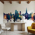 Münster Germany Skyline Blue & Bronze Mural Wallpaper - room preview 04