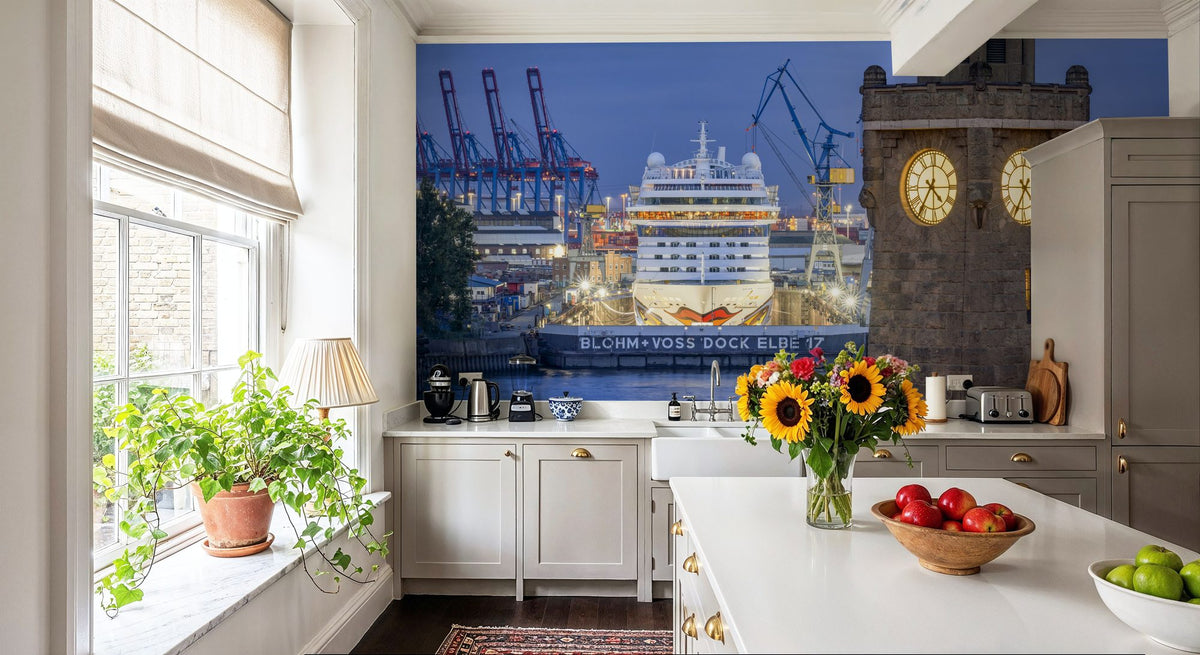 Twilight Harbor Mural Wallpaper - room preview 04