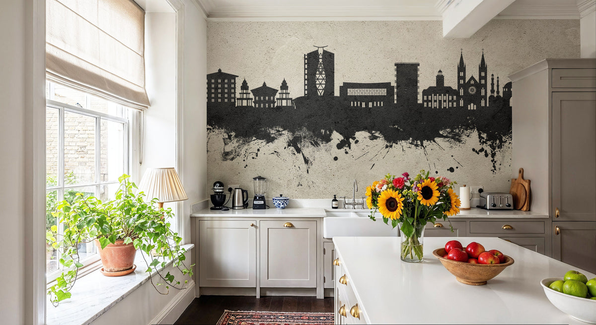Paramaribo Suriname Skyline Concrete Mural Wallpaper - room preview 04