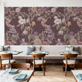 Floral Gaze, Dusty Rose Mural Wallpaper - room preview 04